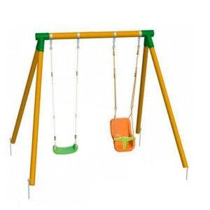 Columpio de madera MASGAMES KIBO doble con asiento de bebé