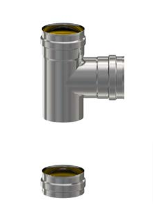 Te a 90º con colector Exopellet Inox