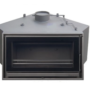 Termochimenea de leña Alfa Angular 90º Cristal 47KW