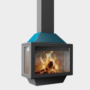 Chimenea de leña, gas o bioetanol Ariadna frontal