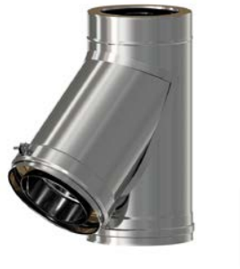 Te a 45º Exoinox Doble pared