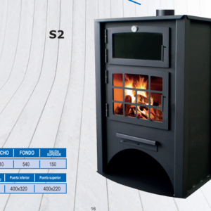 ESTUFA DE LEÑA CON HORNO S2. -HNOS GOMEZ