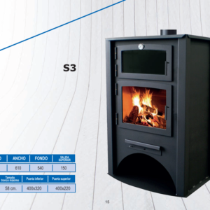 ESTUFA DE LEÑA CON HORNO S3. -HNOS GOMEZ