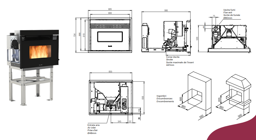 Chimenea de pellets RBV 8010 - 9KW